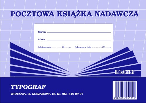 Pocztowa książka nadawcza A5 Typograf