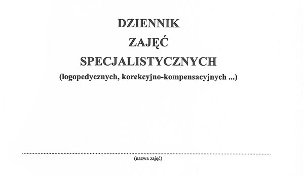 Dziennik zajęć logopedycznych i korekcyjno-kompensacyjnych (oprawa miękka) Typograf A4