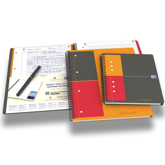 Kołonotatnik Oxford  Activebook A4+/80k kratka PP 100104329