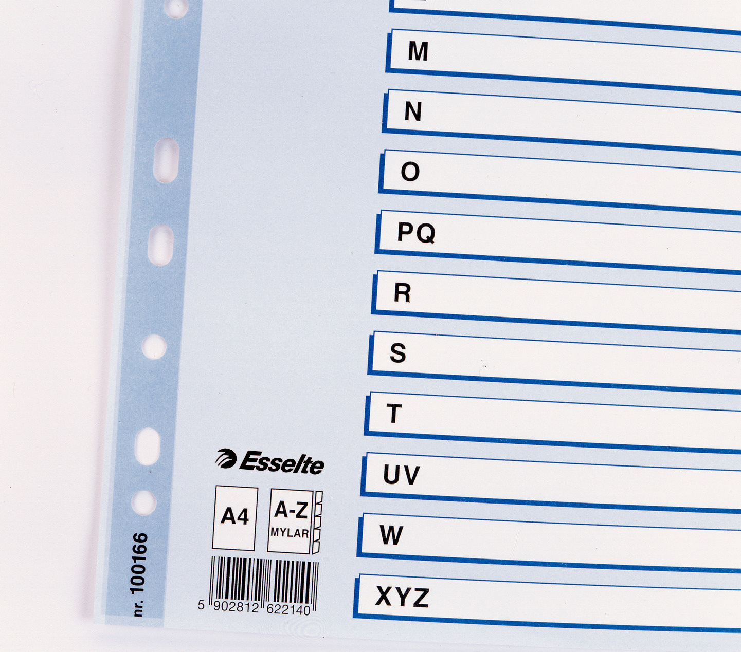 Przekładki alfabetyczne Esselte Mylar A4 kolorowe