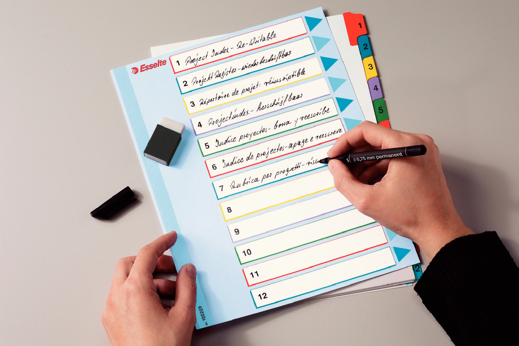 Przekładki numeryczne Esselte Mylar Maxi A4+ 10k.