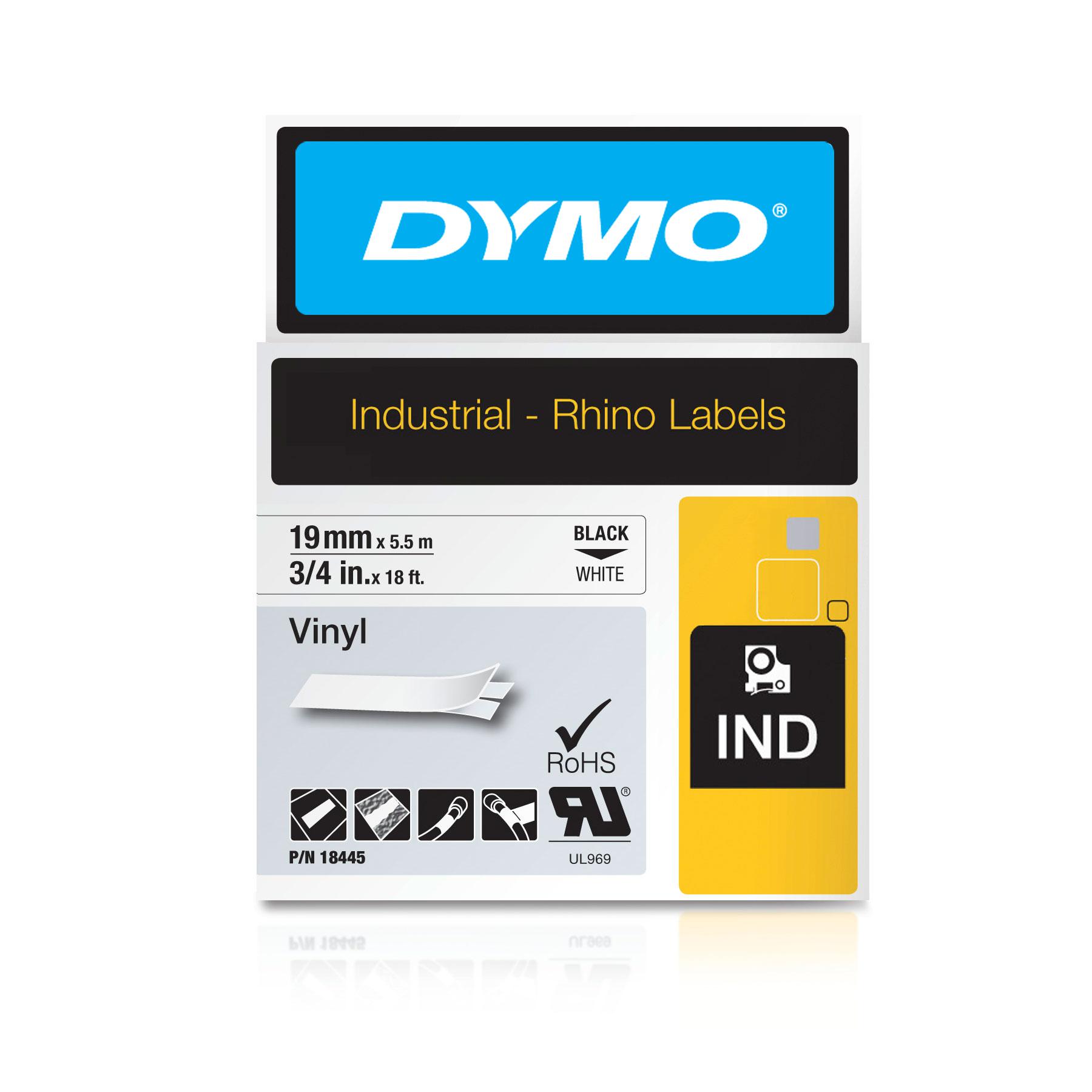 Taśma Dymo Rhino Vinyl 19mm x 5,5m biała 18445