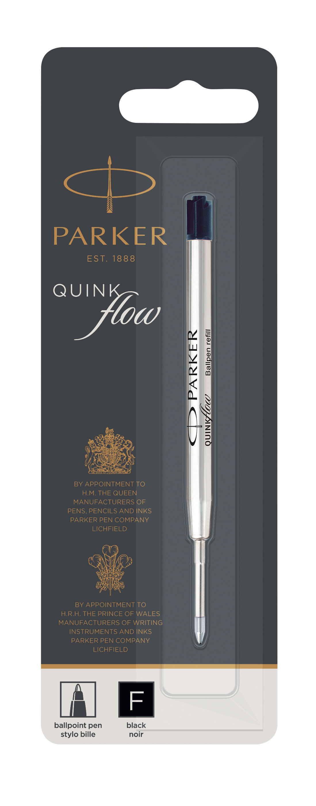 Wkład do długopisu Quinkflow czarny F 1szt. Parker