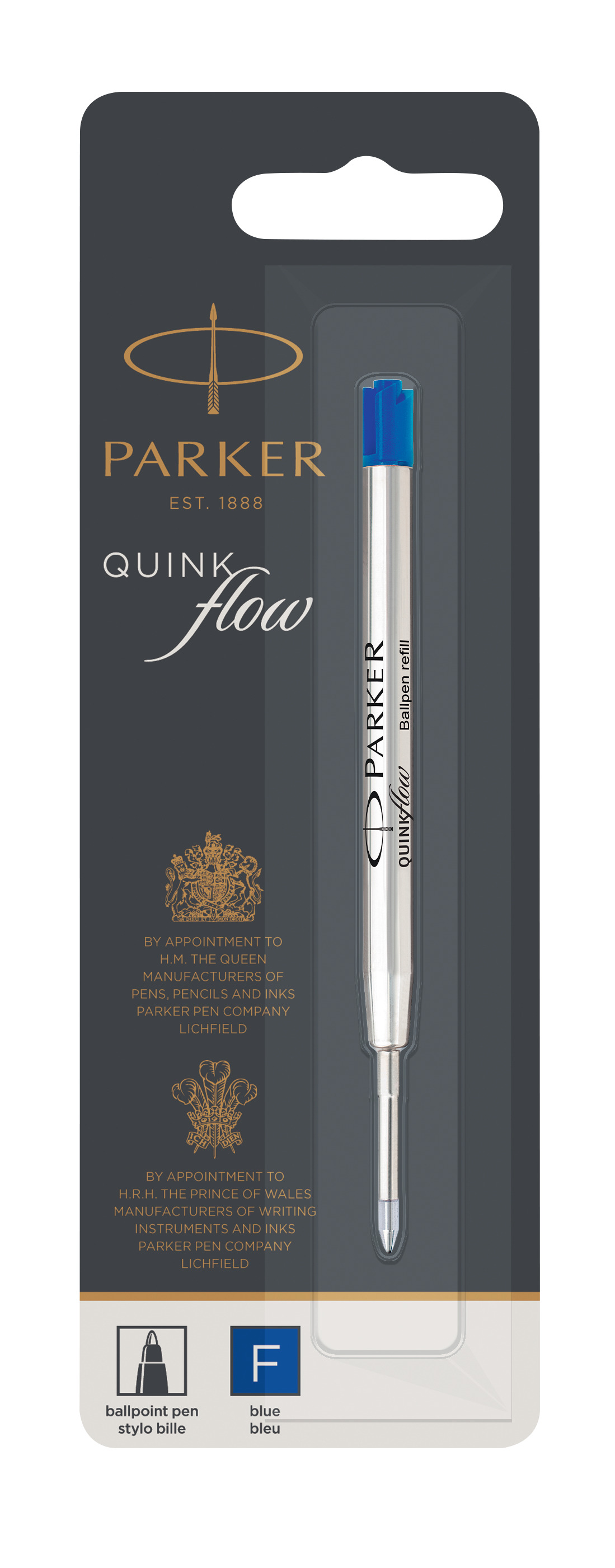Wkład do długopisu Quinkflow niebieski F 1szt. Parker