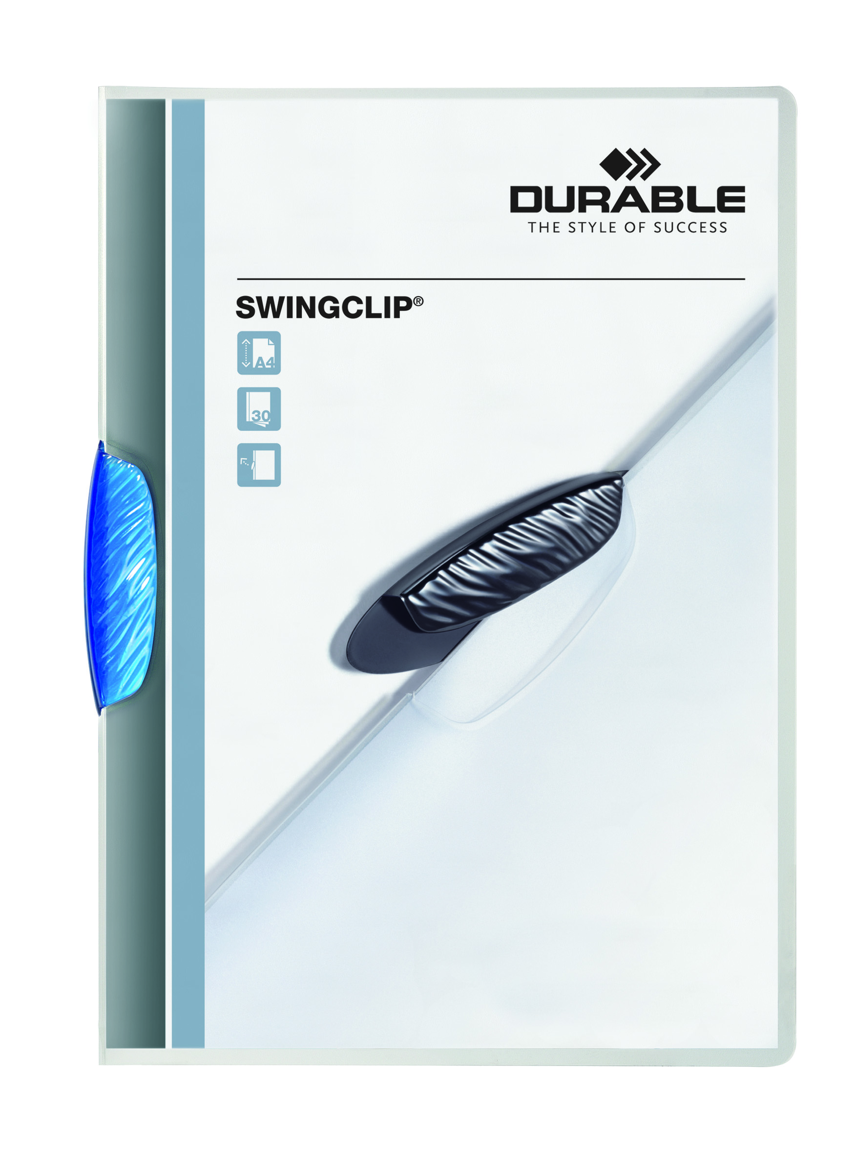 Skoroszyt zaciskowy A4/30k. Durable SWINGCLIP niebieski