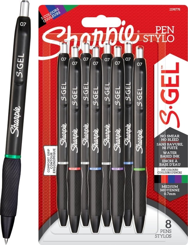 Długopis żelowy Sharpie S-Gel 8 szt. (5 kol) 0,7 2198778/2200835 blister
