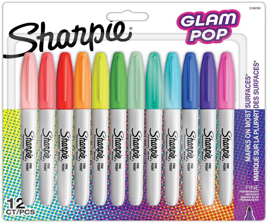 Marker permanentny 12kol Sharpie Fine Glam Pop 2198780 / 2204073 blister