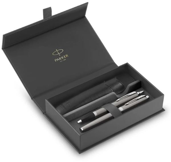 Zestaw upominkowy Parker-pióro IM stal CT 2143635+ długopis  IM stal CT + etui