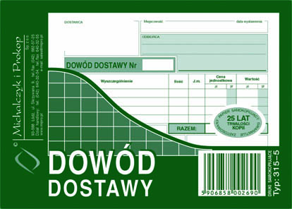 Dowód dostawy MIP 315-5 A6