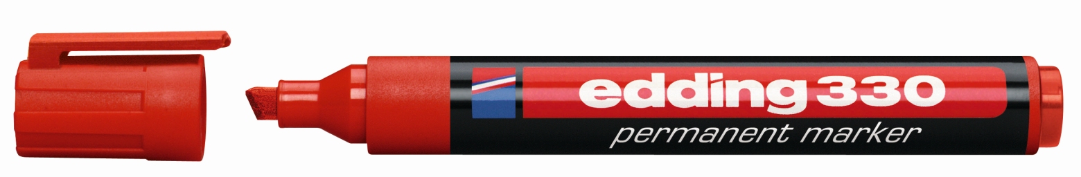 Marker permanentny Edding 330 czerwony ścięty