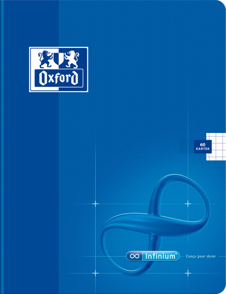 Zeszyt w kratkę A4/60 Oxford Infinium 90g mix kolorów