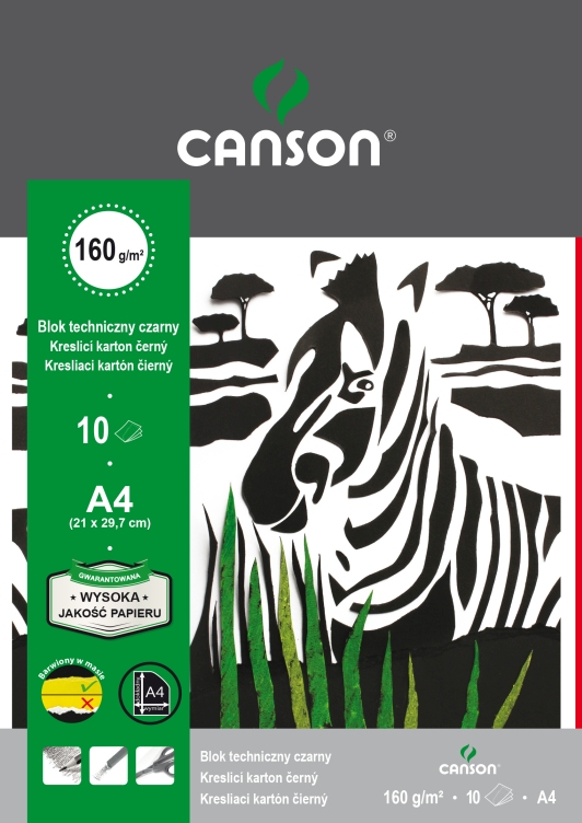 Blok techniczny Canson A4/10k. 160g. czarny
