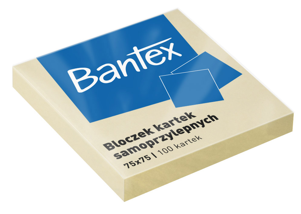 Notes samoprzylepny 75x75 100k żółty 1szt. Bantex