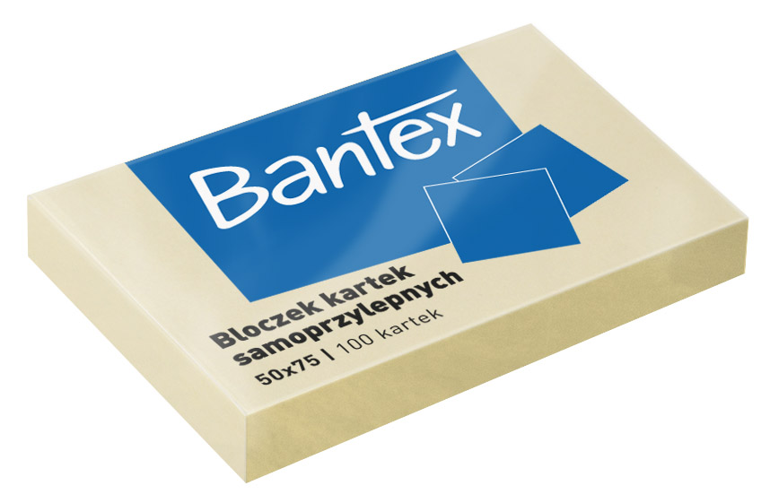 Notes samoprzylepny 50x75 100k żółty Bantex