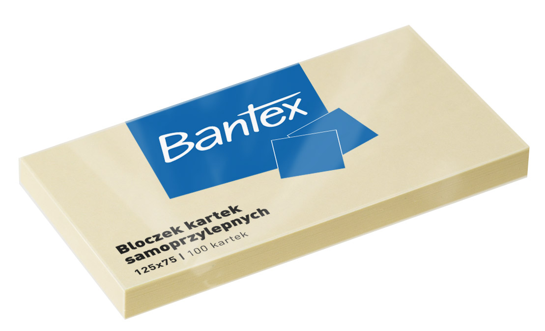 Notes samoprzylepny 125x75 100k zółty Bantex