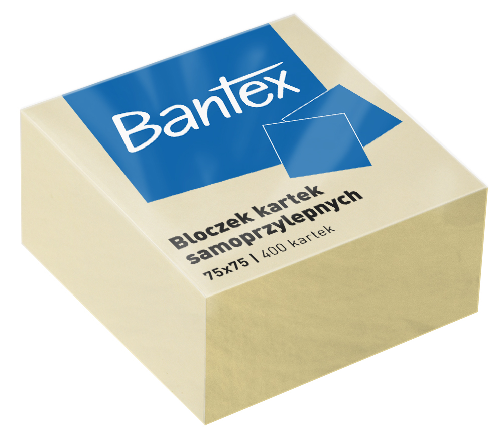 Notes samoprzylepny 75x75 400k żółty Bantex