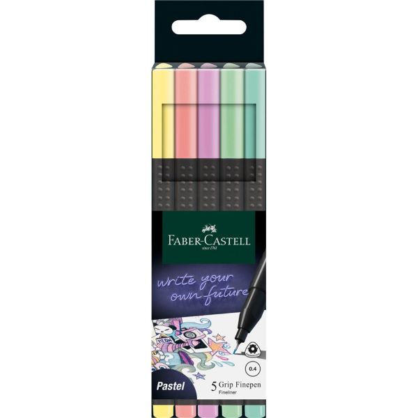 Cienkopisy grip 5 kol. pastelowych FC151602