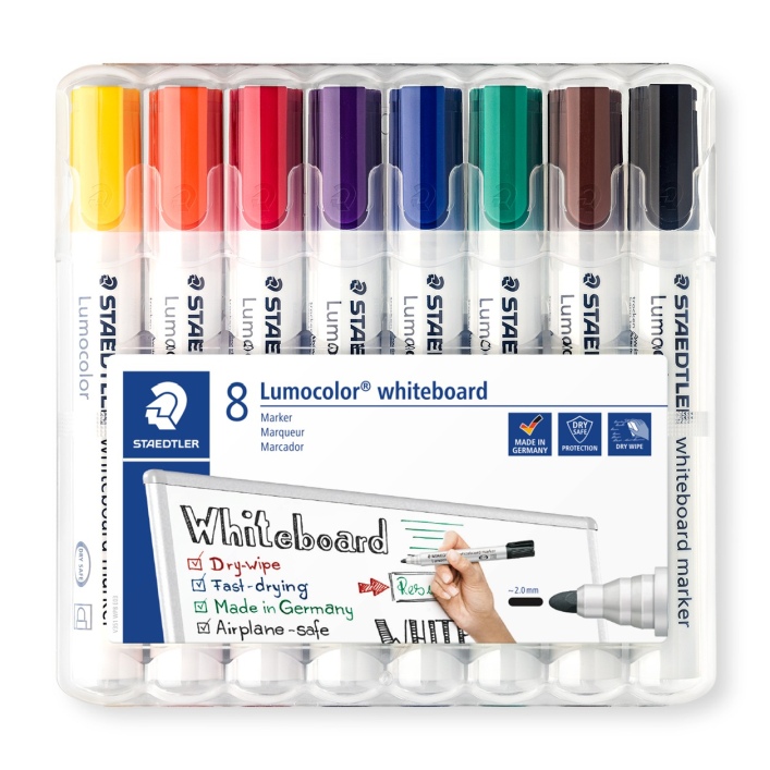 Marker suchościeralny Staedtler okrągły 8 kolorów