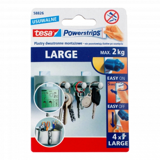 Plaster samop. Powerstrips duży (4) 2kg blister Tesa [58826-00000-00]