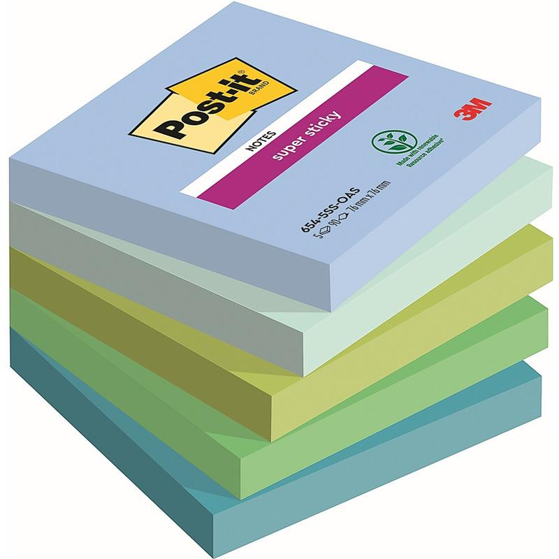 Karteczki samoprzylepne Post-it Super Sticky Oasis 76x76mm 5x90k