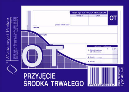 Przyjęcie środka trwalego OT MiP 420-5 A6