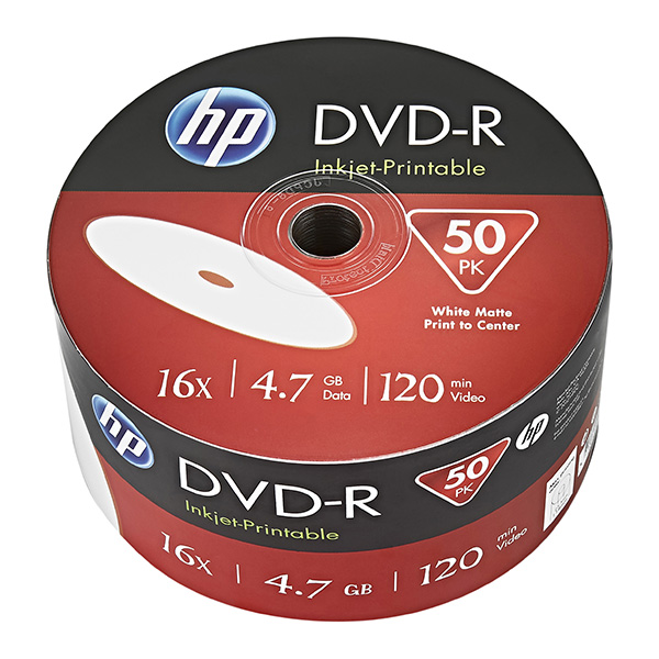 Płyta DVD-R HP 4.7 GB 16x 50 sztuk cake PrintableWhite 69302 (HPP1650-)
