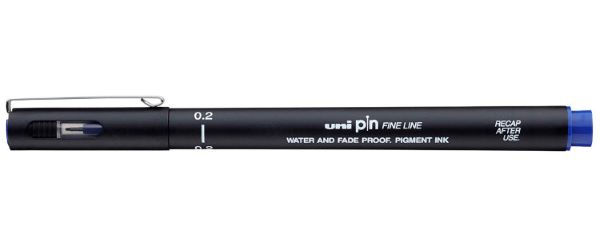 Cienkopis kreślarski Uni 0,2mm niebieski