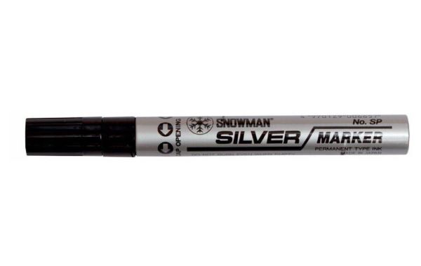 Marker olej. Snowman gruby srebrny