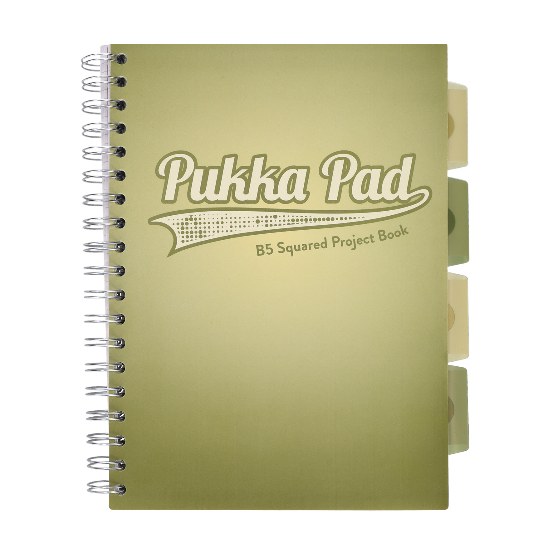 Kołozeszyt B5/100k. kr Project Book Olive Green 80g Pukka Pad