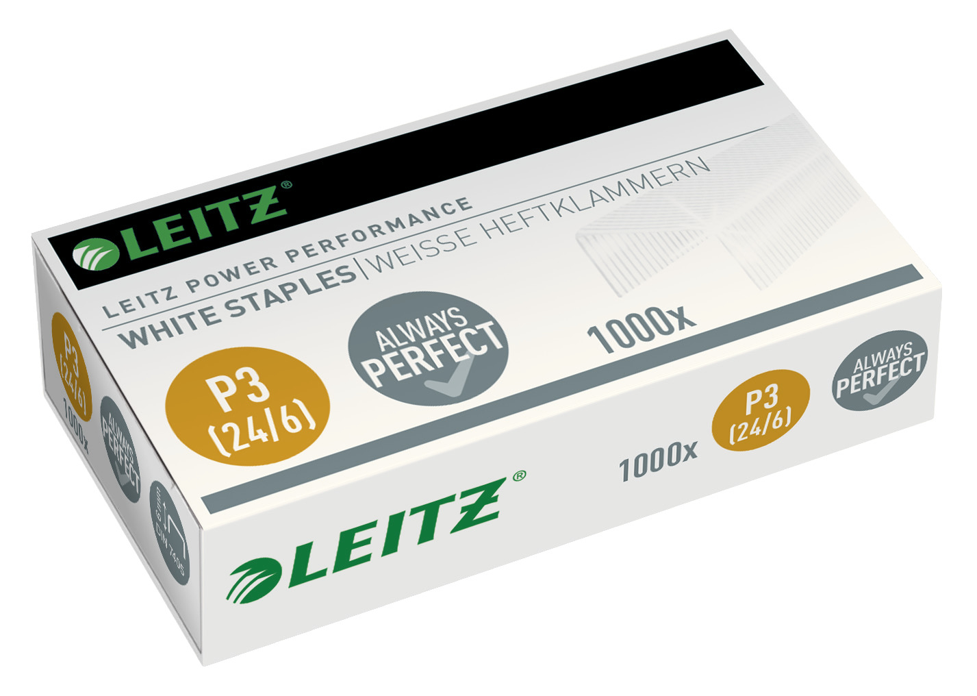 Zszywki 24/6 Leitz Power Performance P3 białe (1000 szt.)
