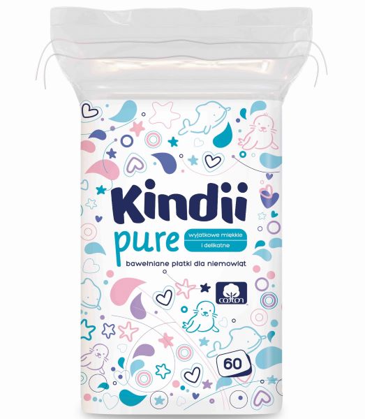 Kindii płatki kosmetyczne dla dzieci 60szt. Pure