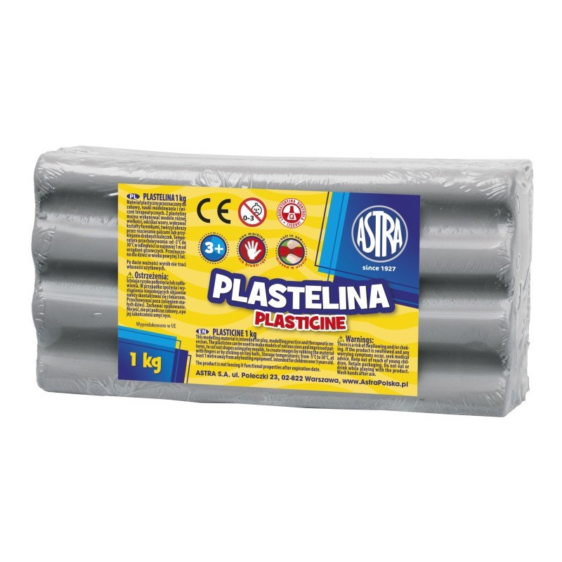 Plastelina Astra 1 kg popielata