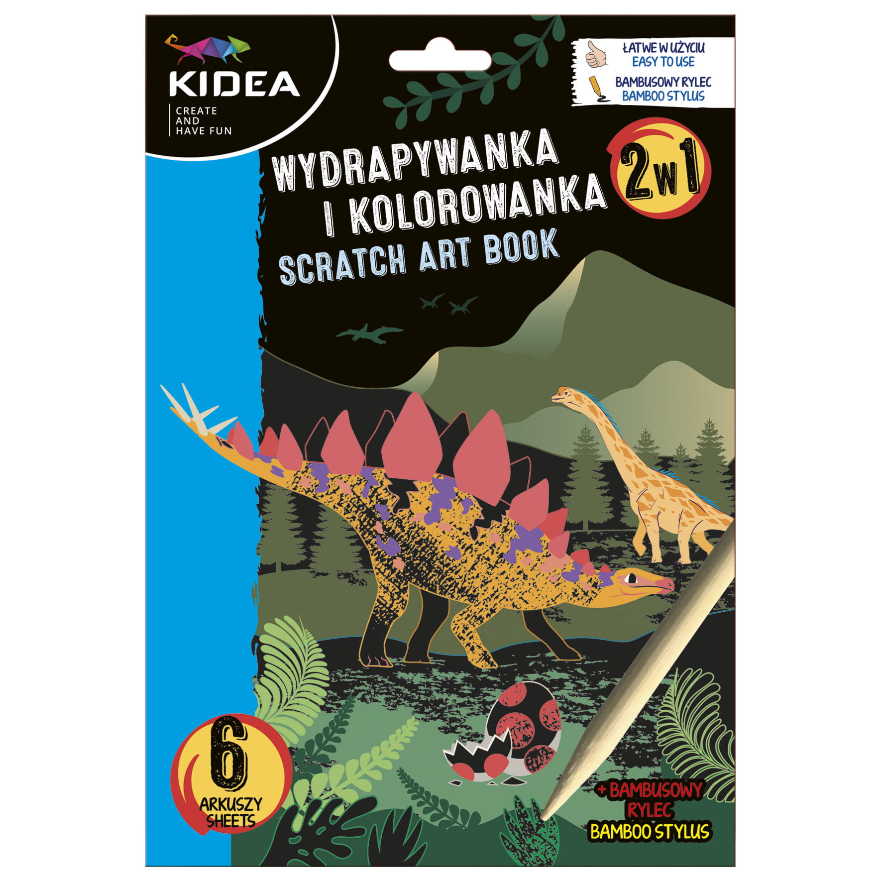 Wydrapywanka i kolorowanka 2w1 Dinozaury WKCKA Derform