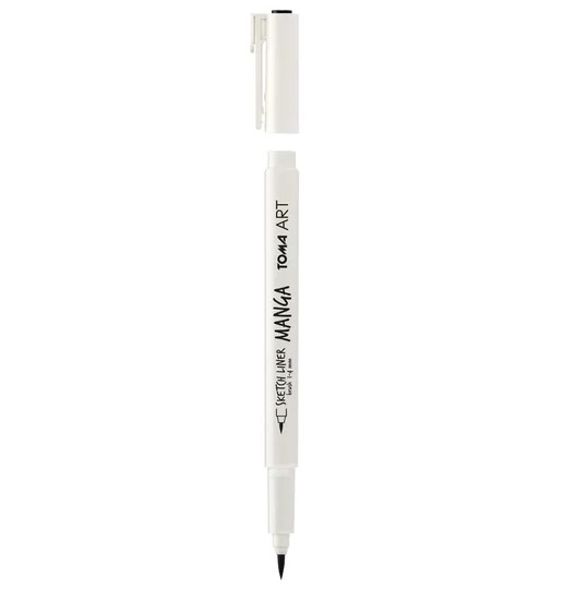 Cienkopis Manga czarny brush TO-346  Toma
