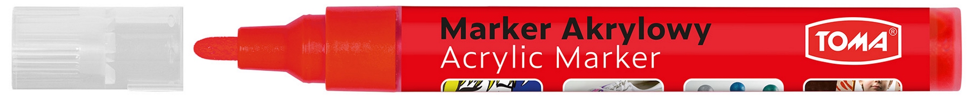 Marker akrylowy czerwony TO-402 Toma