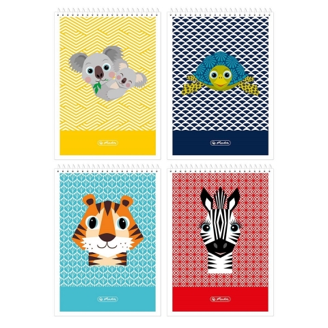 Kołonotatnik A7/40k. kratka Cute Animals 9589755 Herlitz