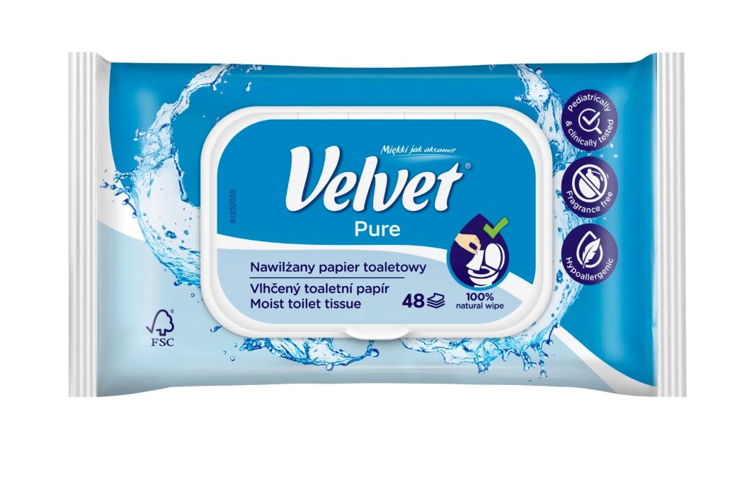 Papier toaletowy nawilżany Velvet Pure 48 szt