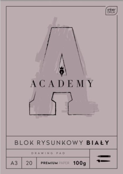 Blok rysunkowy A3/20k 100g Academy Interdruk