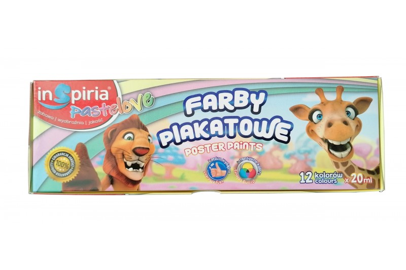 Farby plakatowe Pastelove 12kol.20ml  Inspiria Schemat