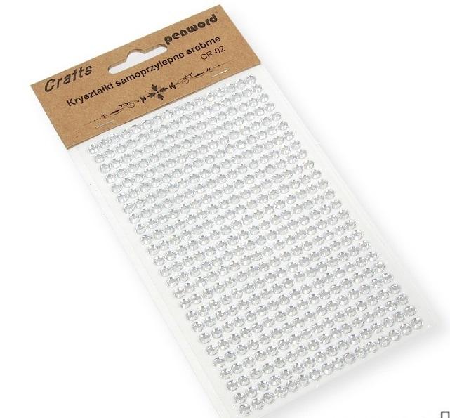 Kryształki CR-02 samoprzylepne 5mm srebrne  POLSIRHURT
