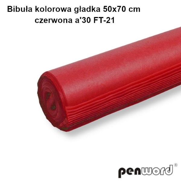 Bibuła gładka 50x70cm Czerwona FT-21 (30) Polsirhurt