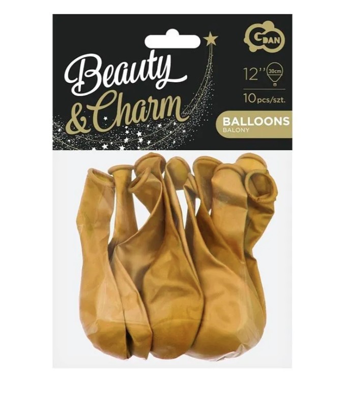 Balony Beauty&Charm metaliki c.zlote 12" (10szt) CB-1MZN GoDan