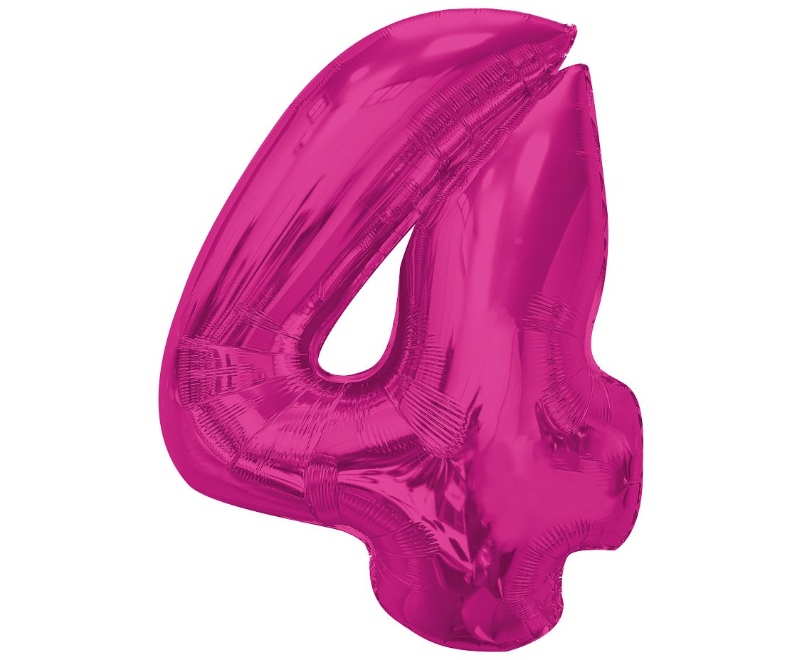 Balon foliowy Smart cyfra 4 różowa 92cm CH-S9R4 GoDan