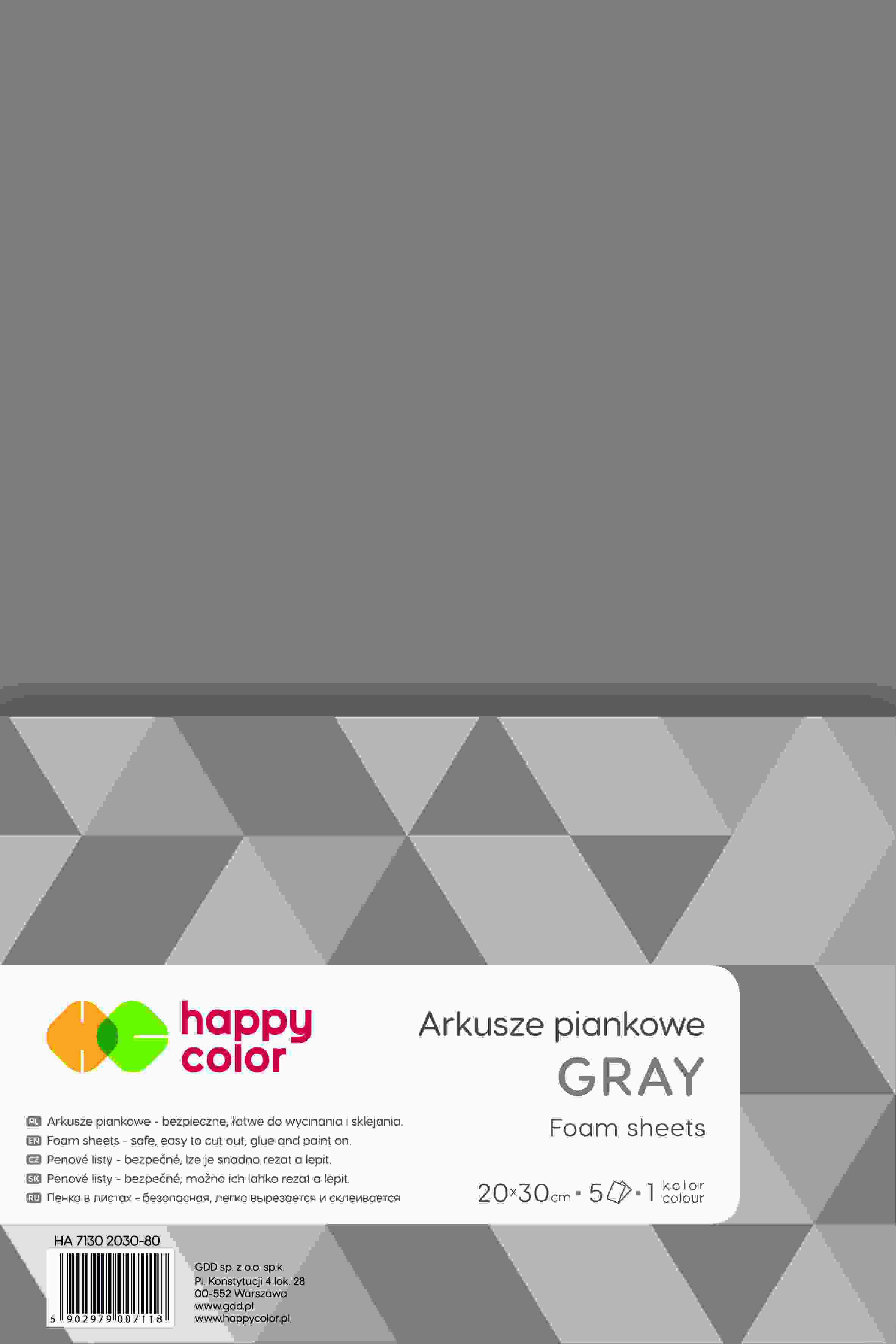 Arkusze piankowe A4/5ark szare HA 7130 2030-80 Happy Color GDD