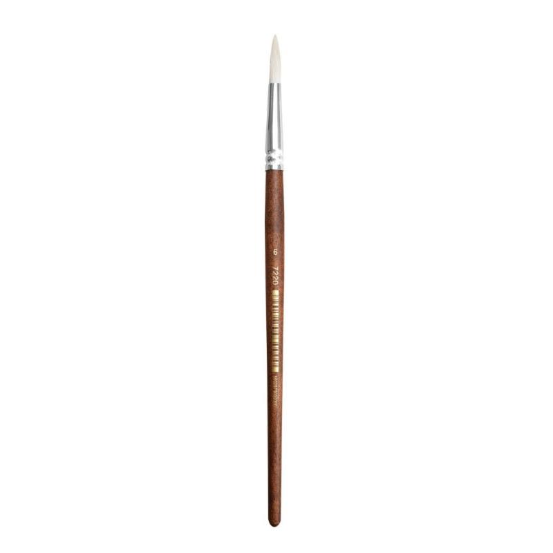 Pędzel hobby naturalny, biała koza, okrągły nr 6 Happy Color HA 7220 1022-6