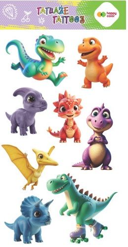 Tatuaże zmywalne Dino 100x200 Happy Color HA 4261 1020-KP07 GDD