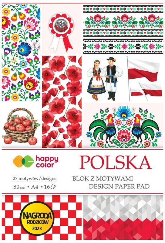 Blok z motywami POLSKA 80gg A4/16arkuszy, 27 motywów HA 3808 2030Happy Color GDD