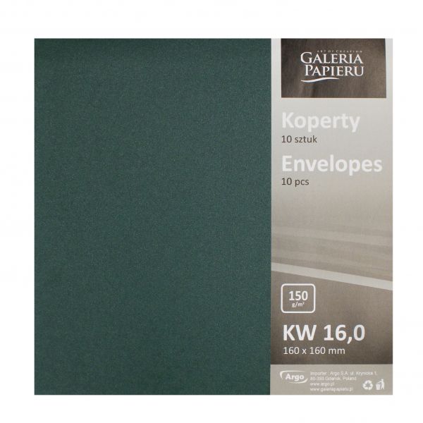 Koperta 160x160 perłowa zieleń (10szt.) 150g Argo [280344]
