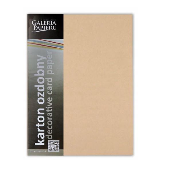 Karton ozdobny A4 (20) Nature ciemnobeżowy z tłoczeniem 220g Argo 204746