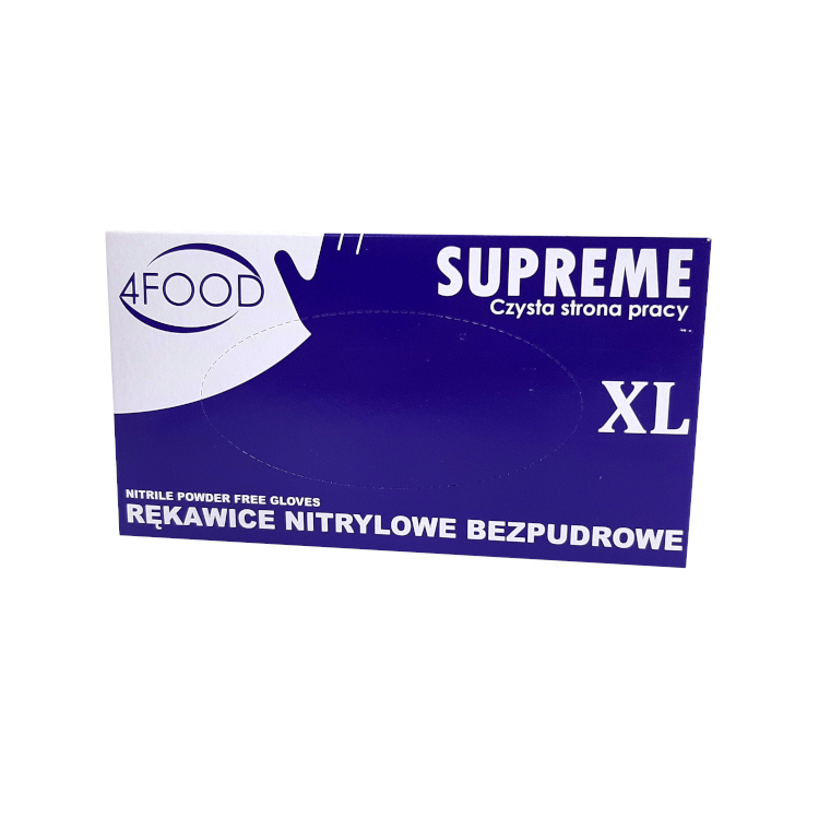 Rękawice nitrylowe bezpudrowe XL niebieskie 100 szt. Supreme